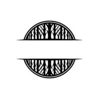 Minimalist Tree Arch Emblem Nature , Template. vector