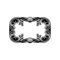 Elegant Decorative Frame with Seashells and Swirls - Illustration. vector