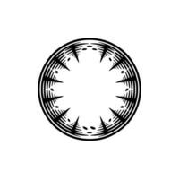 Abstract Black and White Circular Pattern Element. vector