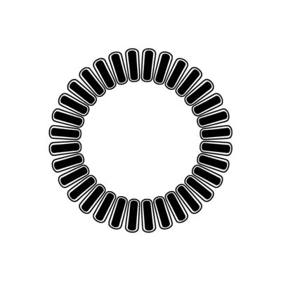 Geometric Ring Minimalist Black White Pattern.