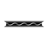 Black Wave Border , Minimalist Element. vector