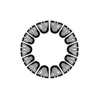 Minimalist Black and White Circular Motif. vector