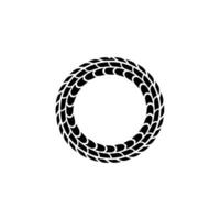 Geometric Tire Tread Ring on Creamy Background, Minimalist. vector
