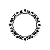 Celestial Circle Frame , Black and White. vector