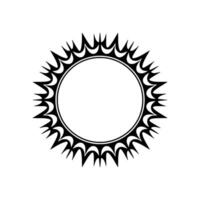 Geometric Black Sunburst Frame on White Background. vector