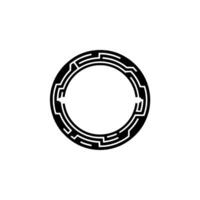 Futuristic Tech Circle with Geometric and Light Flares. vector