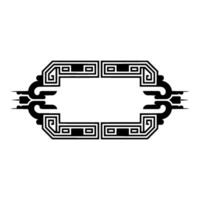 Elegant Geometric Frame - Black and White, Asian Inspired. vector