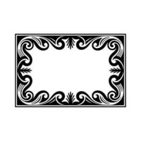 Elegant Black White Decorative Frame - Baroque Style. vector