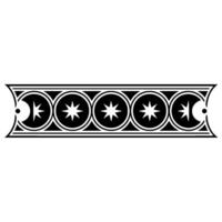 Geometric Border with Stars, Black and White Decorative. vector