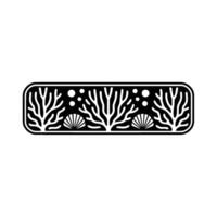 Elegant Black White Underwater Scene Illustration, Minimalist. vector