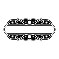 Celestial Label Black and White Frame for Text or. vector