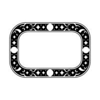 Elegant Black White Ornamental Frame on White Background. vector