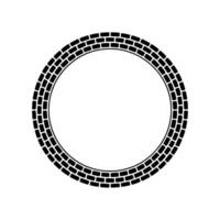 Minimalist Tire Tread Circle on White, for Elements. vector