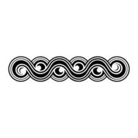 Black and White Wavy Abstract Border, Geometric on White. vector