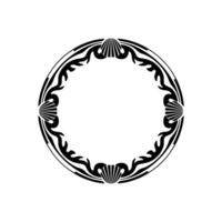 Art Deco Circle Frame with Seashell Accents. vector