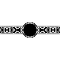 Elegant Black White Border with Circular Emblem. vector