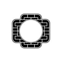 Modern Minimalist Brick Circle Frame. vector