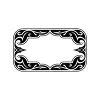 Ornate Black White Decorative Frame Element, Label, Border. vector