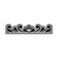 Elegant Sea Shell Border - Illustration, Black on White, Decorative Element. vector