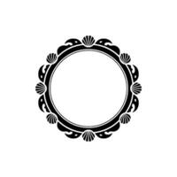 Elegant Round Frame with Seashell Embellishments, Illustration. vector