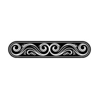 Elegant Black and White Swirl Ornamental Border Element. vector