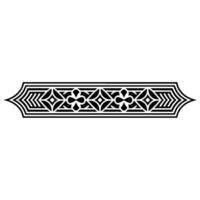 Geometric Ornamental Black White Border Element. vector
