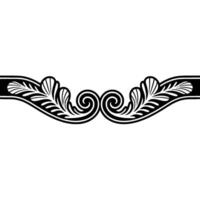 Elegant Black and Silver Scrollwork Border on White Background. vector