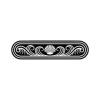 Elegant Coastal Ornament with Seashell and Swirls, Illustration. vector
