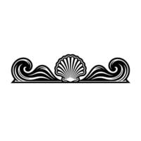 Elegant Shell and Wave Border - Nautical. vector