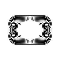 Art Deco Frame , Black and White Decorative Ornament. vector