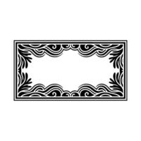 Elegant Decorative Frame Black and White Swirl for Invitations and Graphics. vector