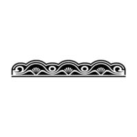 Elegant Border Element, Decorative Ornament, Black White. vector