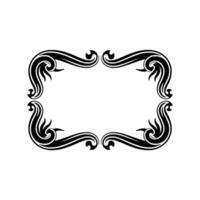 Elegant Black and White Ornamental Frame, Art Nouveau Style. vector