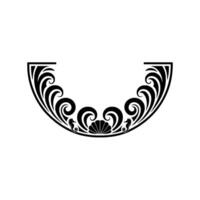 Elegant Nautical Crest Shell, Seahorse, and Swirls. vector