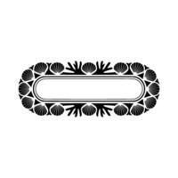 Seashell Coral Oval Frame Elegant Black. vector