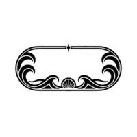 Elegant Art Deco Wave Frame, Decorative Oval Border. vector