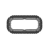 Art Deco Oval Frame Illustration - Black and White Element. vector