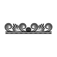 Elegant Border with Swirls, Shell, and Leaves - Decorative. vector