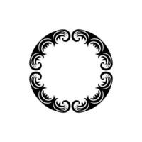 Elegant Circular Ornament - Black Flourish on Neutral Background. vector