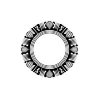 Elegant Black White Round Frame, Ornamental , Isolated. vector