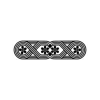 Black and White Floral Geometric Border. vector