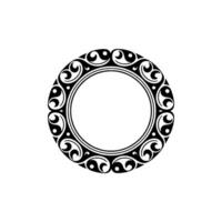 Circular Decorative Frame with Swirls - Minimalist for Graphics. vector
