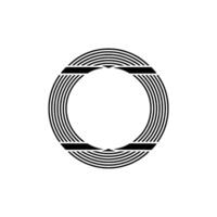 Minimalist Geometric Circle Black Lines on White, Modern Art, Element. vector