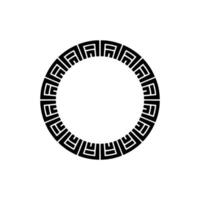 Geometric Circle Frame Minimalist Greek Key Pattern. vector