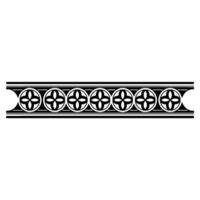 Decorative Border with Geometric Cross Shapes, Illustration. vector