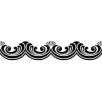 Elegant Wave Border Ornament, Black on Cream, Decorative. vector