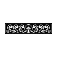 Black White Oceanic Border Waves, Shell, and Floral Elements. vector