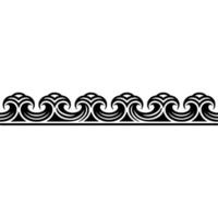 Ornamental Black Wave Border on a Gray Background. vector