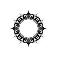 Elegant Circular Frame Illustration Art Deco Style, Blank Center. vector