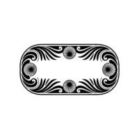 Elegant Art Deco Oval Frame, Black and White. vector
